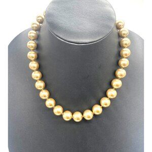 Faux Large Pearl Ball Beaded Choker Necklace Lobster Closure 16 to 19 Inches